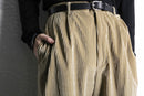 gold corduroy 2tuck wide tapered pants
