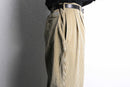 gold corduroy 2tuck wide tapered pants