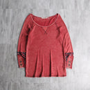 patterned cuff thermal top