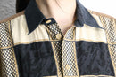 patchwork border design l/s shirt