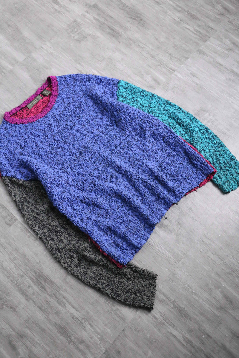 multi color pile knit
