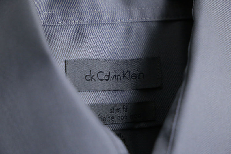 "Calvin Klein" gray dress shirt