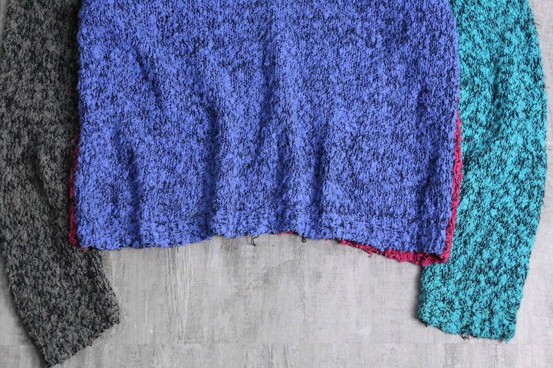 multi color pile knit