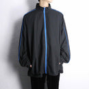 "KING SIZE" peach skin blue line zip jacket