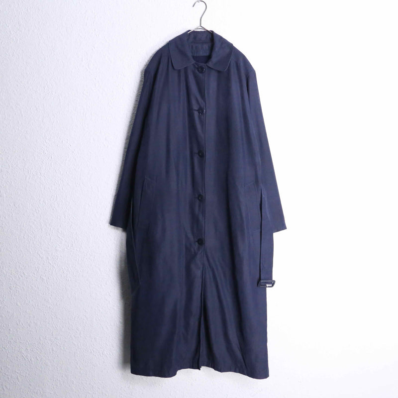 "LONDON FOG" navy smooth balmacaan long coat