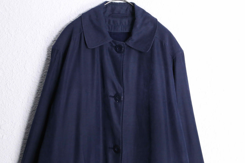 "LONDON FOG" navy smooth balmacaan long coat