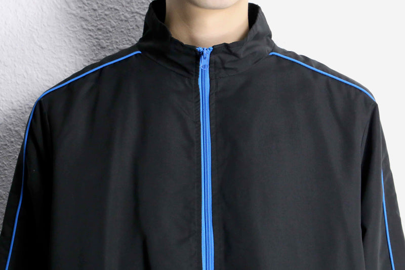 "KING SIZE" peach skin blue line zip jacket