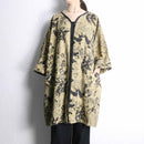 abstract pattern dolman half coat