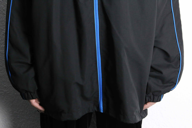 "KING SIZE" peach skin blue line zip jacket