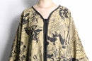 abstract pattern dolman half coat