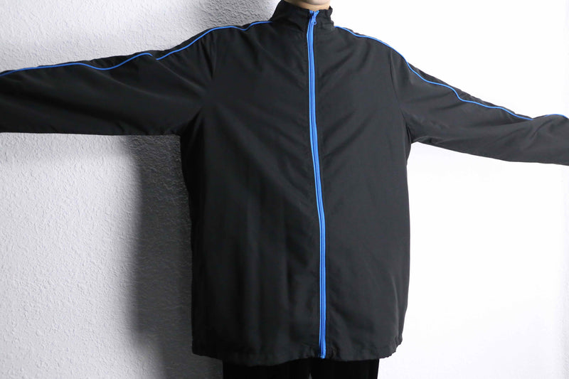 "KING SIZE" peach skin blue line zip jacket