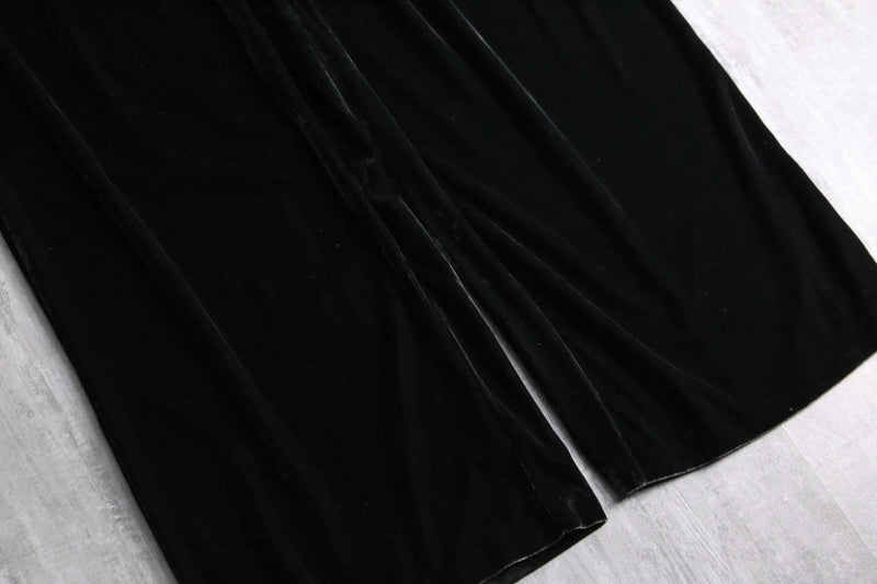 greenish black 2tuck velvet pants