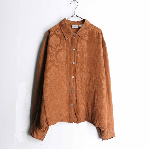 ”CHICO’S” brown base ethnic pattern shirts