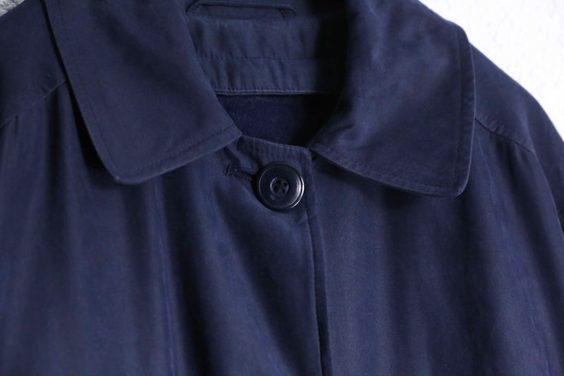 "LONDON FOG" navy smooth balmacaan long coat