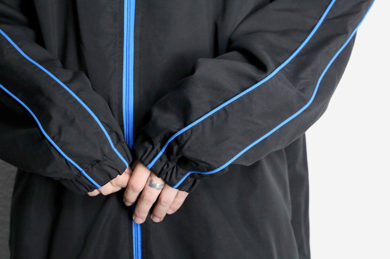 "KING SIZE" peach skin blue line zip jacket