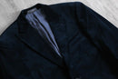 2000s dark navy velour tailored jacket