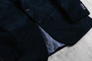 2000s dark navy velour tailored jacket