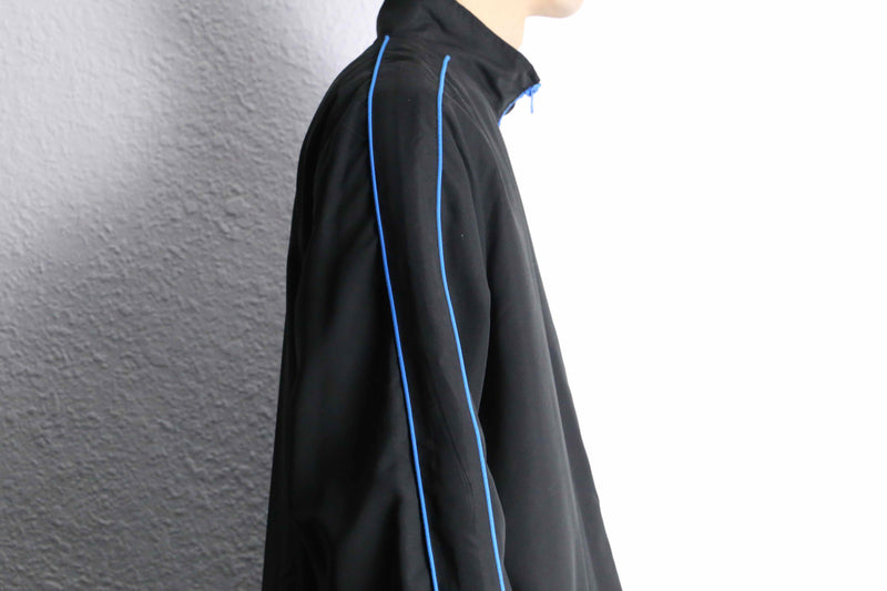 "KING SIZE" peach skin blue line zip jacket