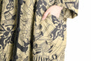 abstract pattern dolman half coat