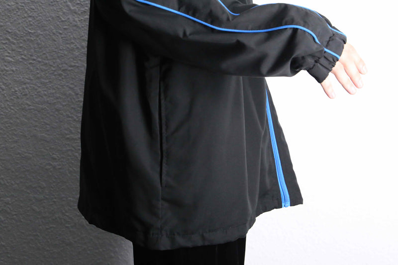 "KING SIZE" peach skin blue line zip jacket
