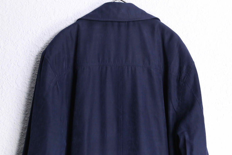 "LONDON FOG" navy smooth balmacaan long coat