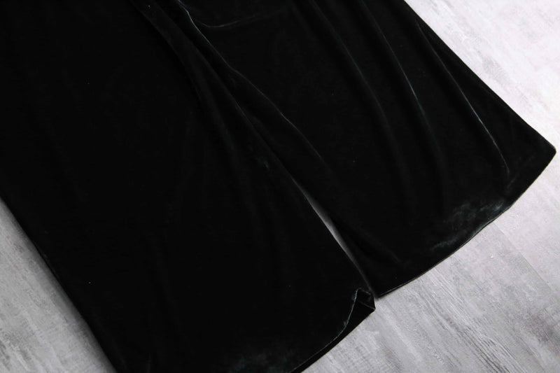 greenish black 2tuck velvet pants