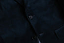 2000s dark navy velour tailored jacket