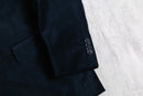 2000s dark navy velour tailored jacket