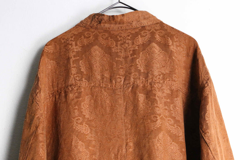 ”CHICO’S” brown base ethnic pattern shirts