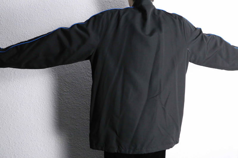 "KING SIZE" peach skin blue line zip jacket