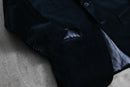 2000s dark navy velour tailored jacket