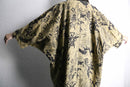 abstract pattern dolman half coat