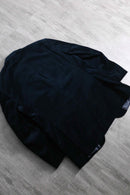 2000s dark navy velour tailored jacket