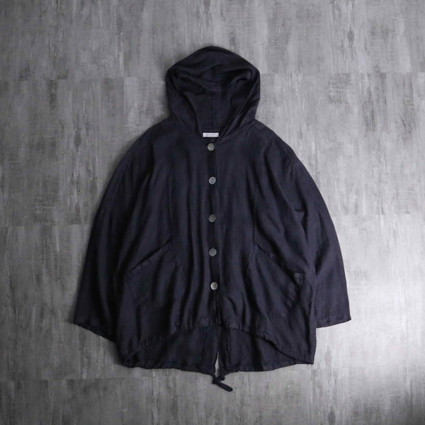 2000s fishtail linen hoodie made in Italy