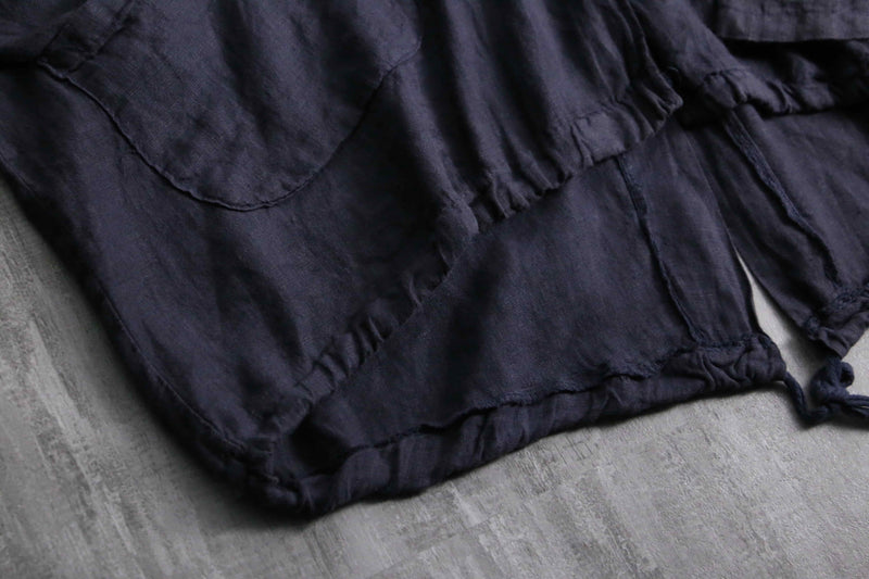 2000s fishtail linen hoodie made in Italy
