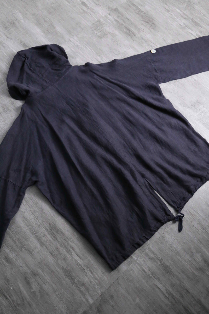2000s fishtail linen hoodie made in Italy