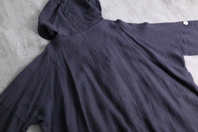 2000s fishtail linen hoodie made in Italy