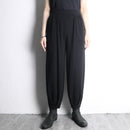 black rib box tuck knit easy pants