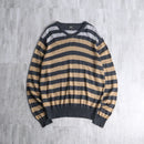 “Neiman Marcus” gray×camel border knit