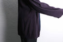 purple × navy panel switch smooth shirt