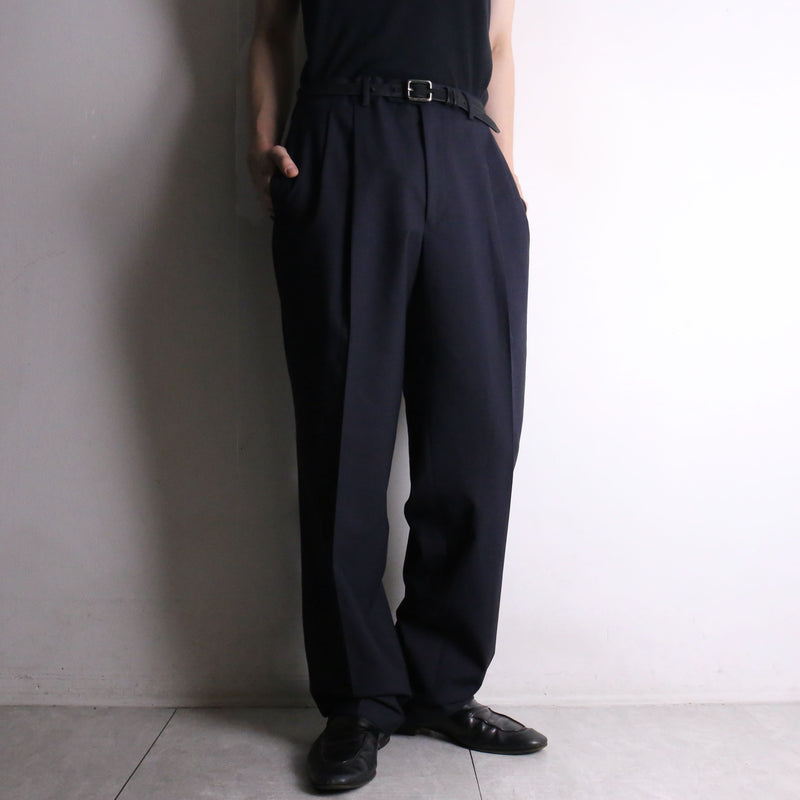 “LAUREN” navy 2tuck tapered slacks