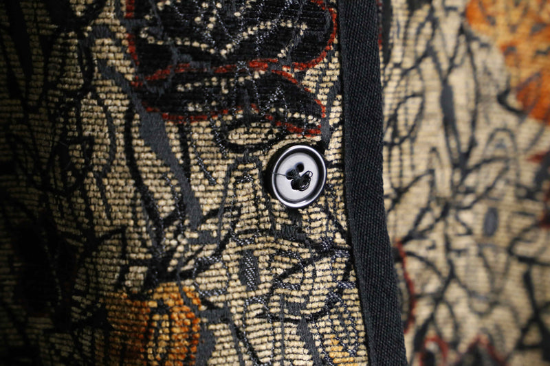 reversible botanical design jacquard jacket