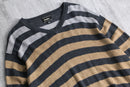 “Neiman Marcus” gray×camel border knit