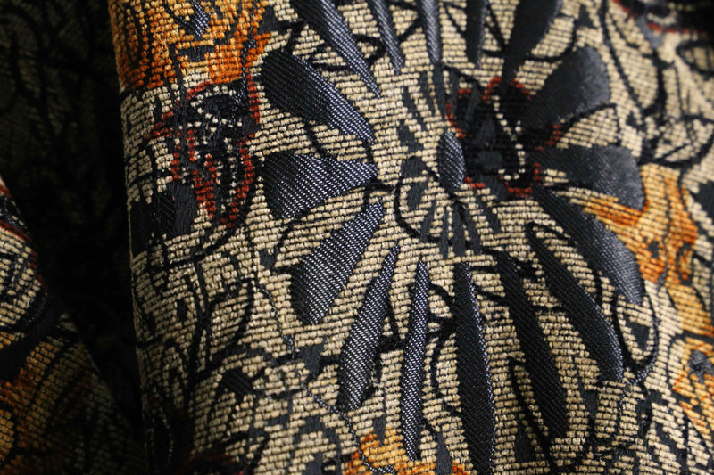 reversible botanical design jacquard jacket