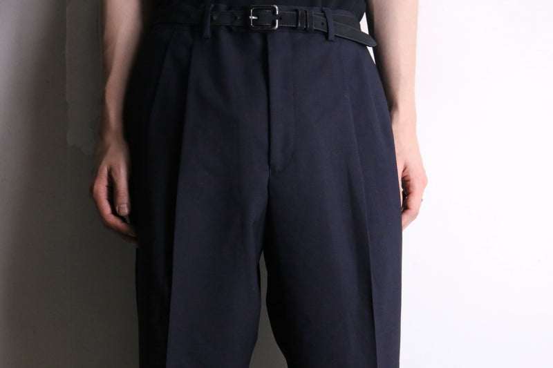 “LAUREN” navy 2tuck tapered slacks