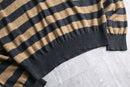 “Neiman Marcus” gray×camel border knit