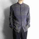 “PRONTI” rayon wrinkle collarless shirt