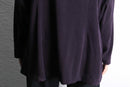 purple × navy panel switch smooth shirt
