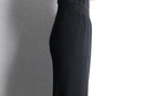 black rib box tuck knit easy pants