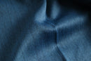 blue poly gabardine pleated slacks